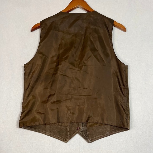 Route 66 Original Clothing Co Brown Suede Leather Vest Western Biker - Size M - Picture 3 of 7